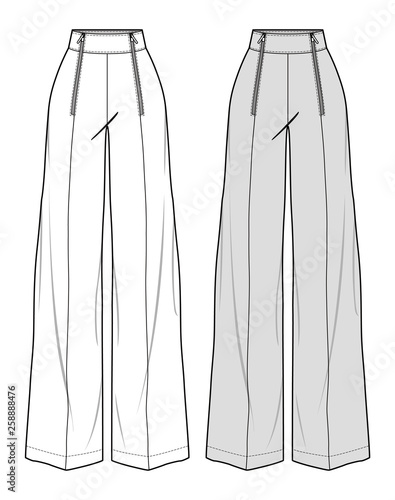 PANTS fashion flat sketch template