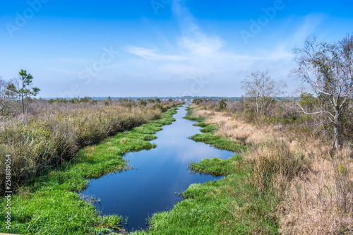 A narrow stream of water in Gulf Shores, Alabama