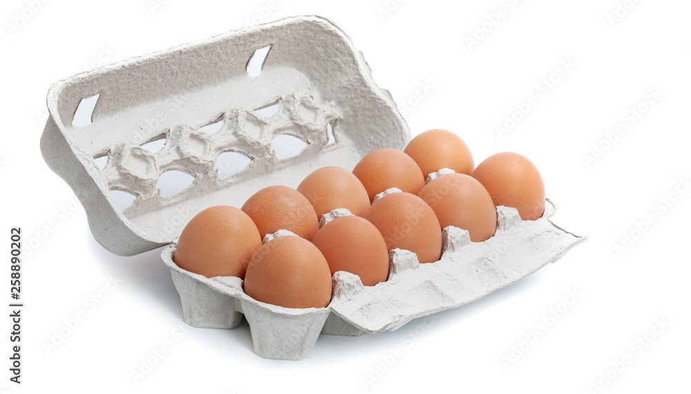 eggs in egg carton box package isolated eggs in egg carton box package isolated