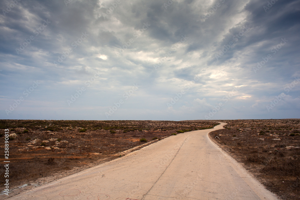 Fototapeta premium Road in the Lampedusa countryside