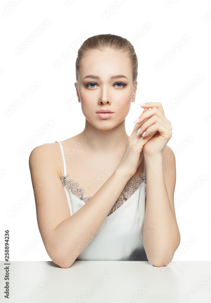 Young Perfect Woman Sitting On White Table Healthy Skin Natural Nude young-perfect-woman-sitting-on-white-table-healthy-skin-natural-nude