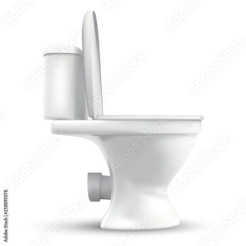 3d vector white toilet with cistern. ready element for the design of advertising plumbing