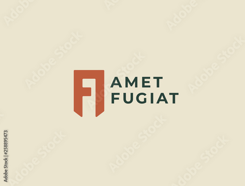 Premium AF or FA letters logo design. Creative elegant curve vector logotype. Luxury linear creative monogram. Combined letters A and F.
