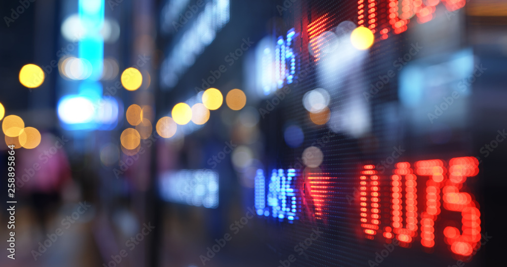 Display stock market numbers in a street
