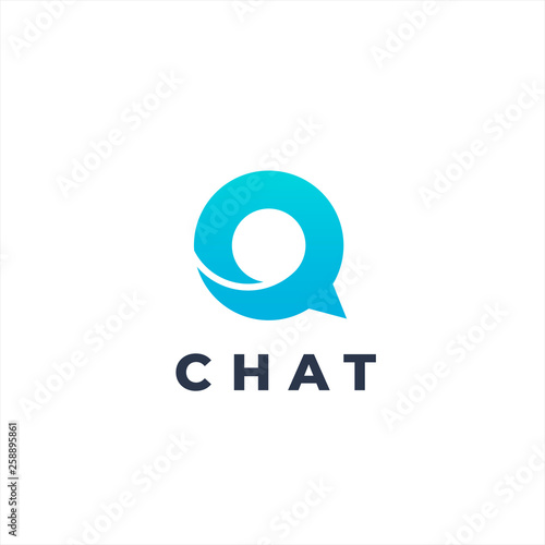 Chat bubble logo. Consultation, communication, advice icon. Abstract speach logotype. Minimal connection symbol.