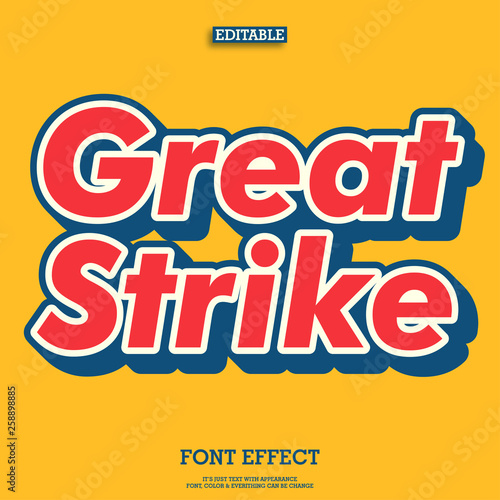 red and blue vintage retro font with white outline, alphabet with cool 3d extrude text effect, best type for sticker and brand design.