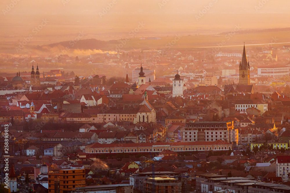 Romania Sibiu epic sunset light 