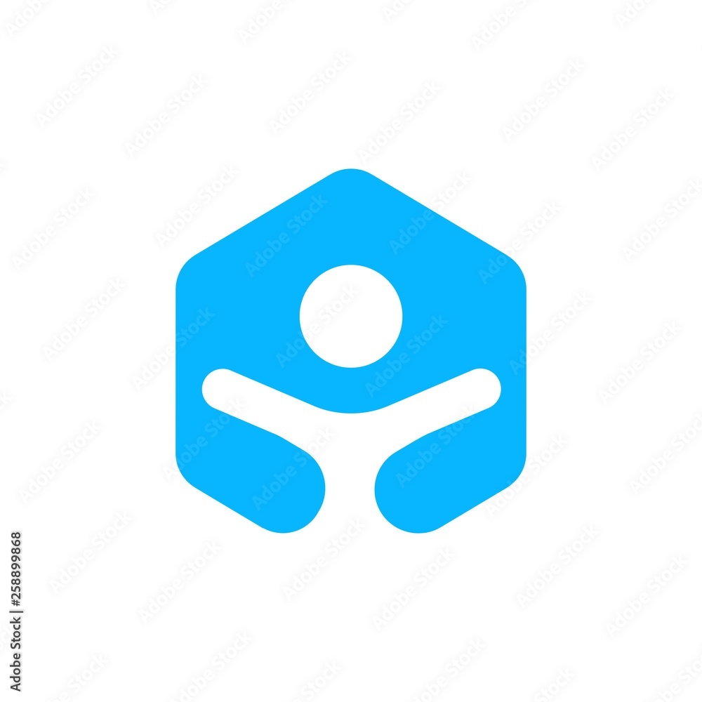 hexagonal people unity logo icon illustration hexagonal people unity logo icon illustration