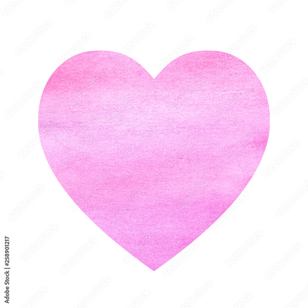 watercolor illustration gradient pink heart on a white background watercolor illustration gradient pink heart on a white background