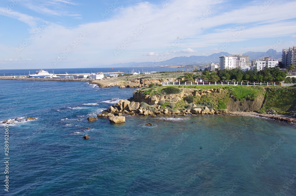 The coast in the city of Kyrenia in Cyprus The coast in the city of Kyrenia in Cyprus