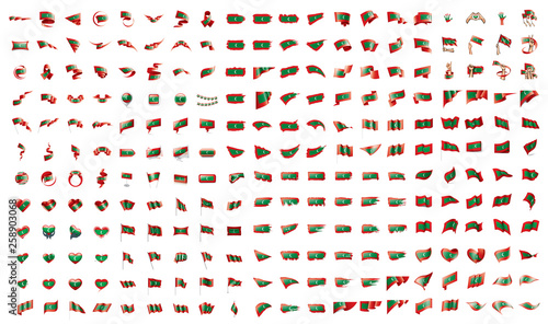 very big collection of vector flags of the Maldives