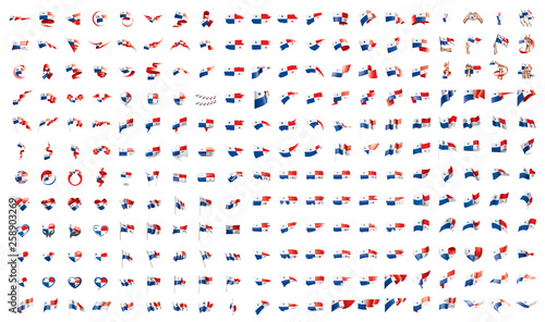 very big collection of vector flags of the Panama