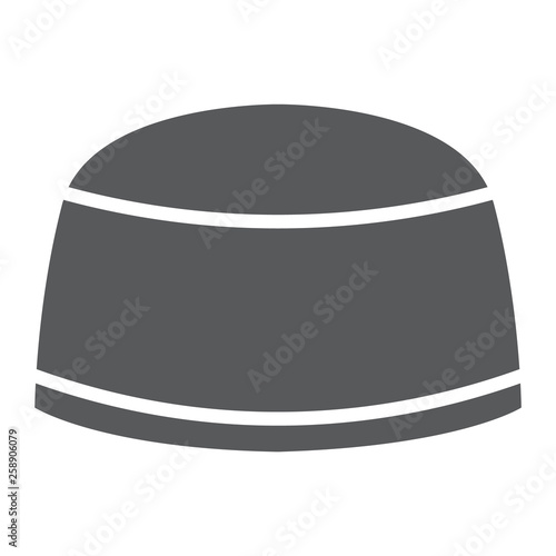 Muslim cap glyph icon, arabic and islam, turkish hat sign, vector graphics, a solid pattern on a white background.