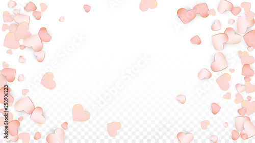 Love Hearts Confetti Falling Background. St. Valentine's Day pattern Romantic Scattered Hearts. Vector Illustration for Cards, Banners, Posters, Flyers for Wedding, Anniversary, Birthday Party, Sales. © Feliche _Vero