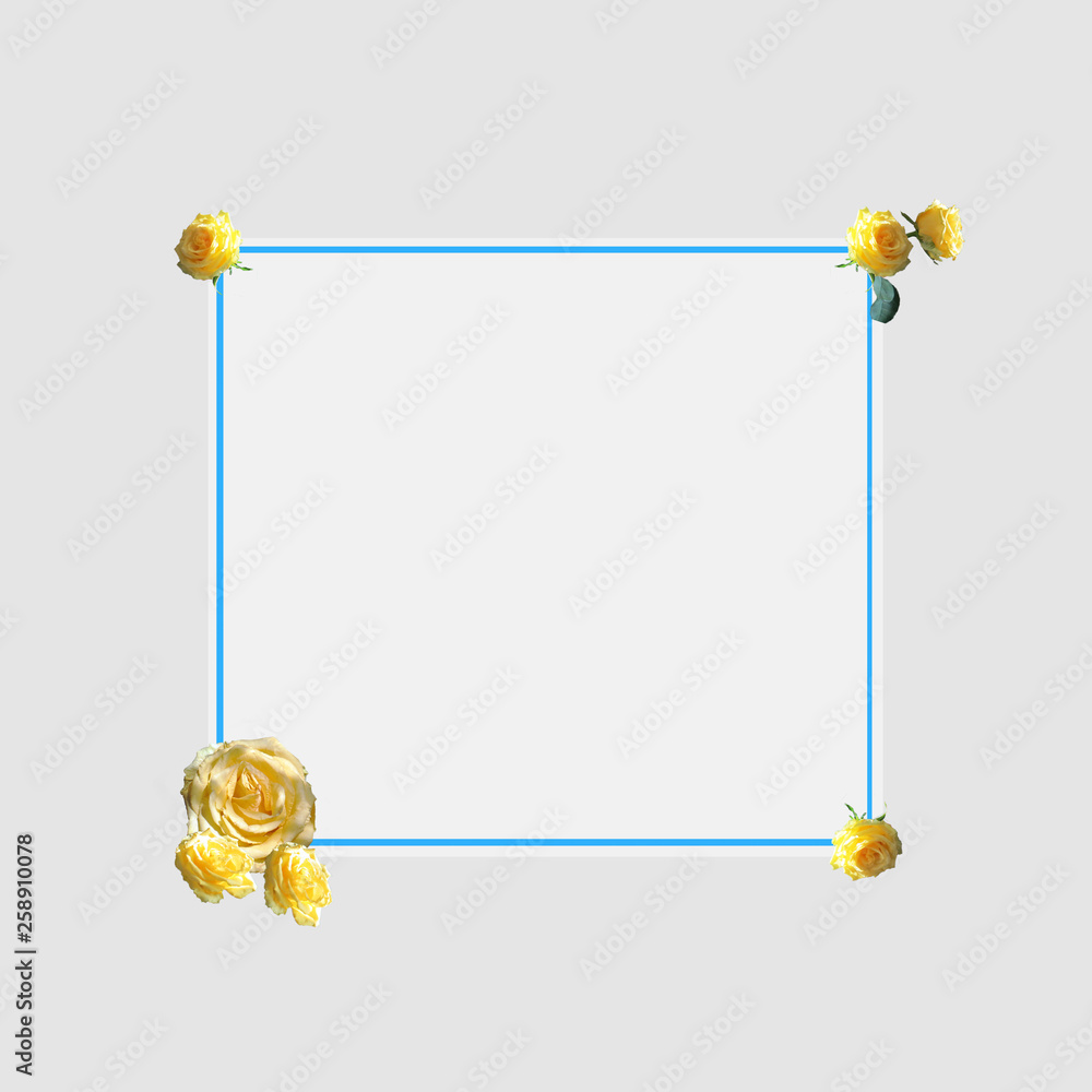 Naklejka premium cute stylish branding grey layout with unusual stroke with flowers