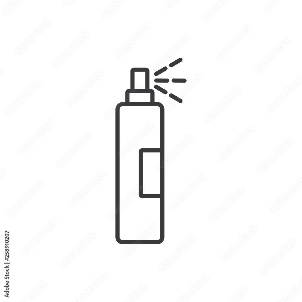 Lotion spray line icon, hairdressing and sprayer, bottle spray sign, vector graphics, a linear pattern on a white background Lotion spray line icon, hairdressing and sprayer, bottle spray sign, vector graphics, a linear pattern on a white background