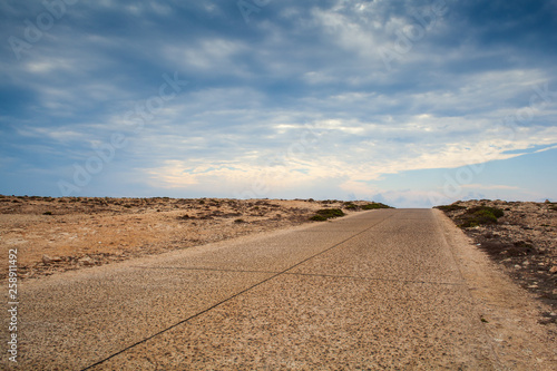 Road in the Lampedusa countryside