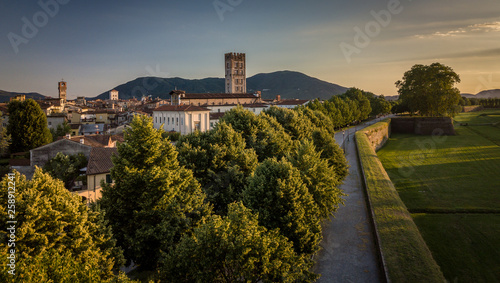 Aerial view of Lucca, Tuscany, Italy photo