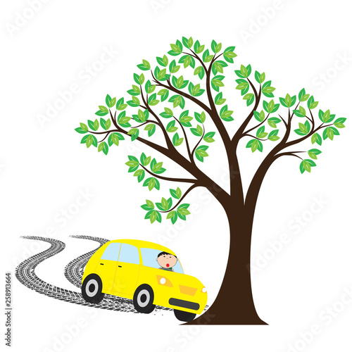 Car accident - vector illustration