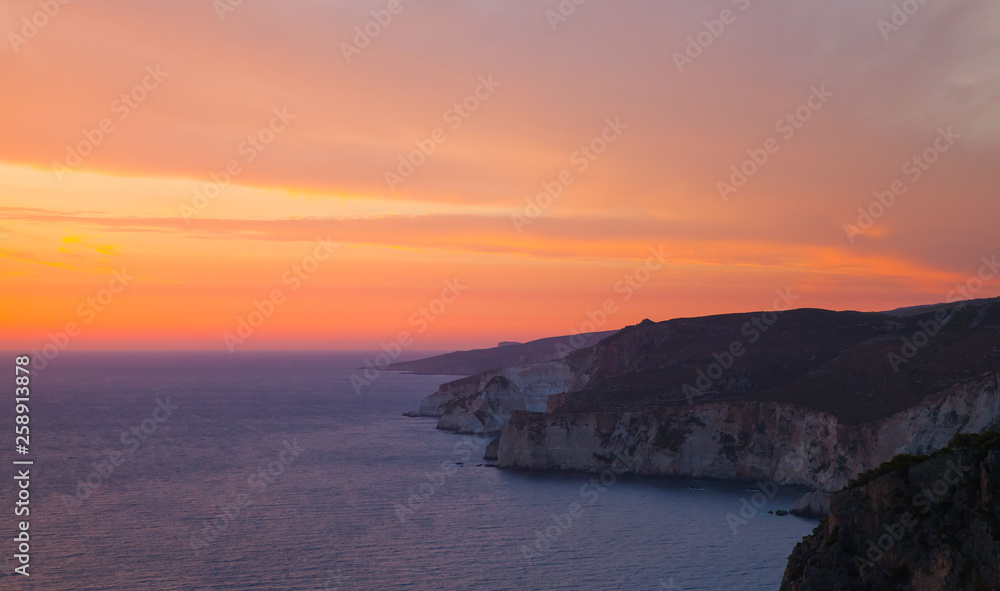 Coastal landscape with dramatic sunset Coastal landscape with dramatic sunset