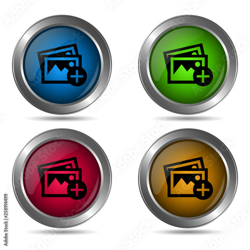 Wallpaper Mural Add photo icon. Set of round color icons. Torontodigital.ca