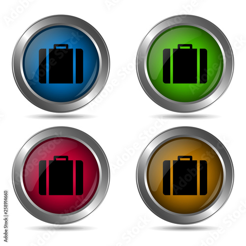 Baggage icon. Set of round color icons.