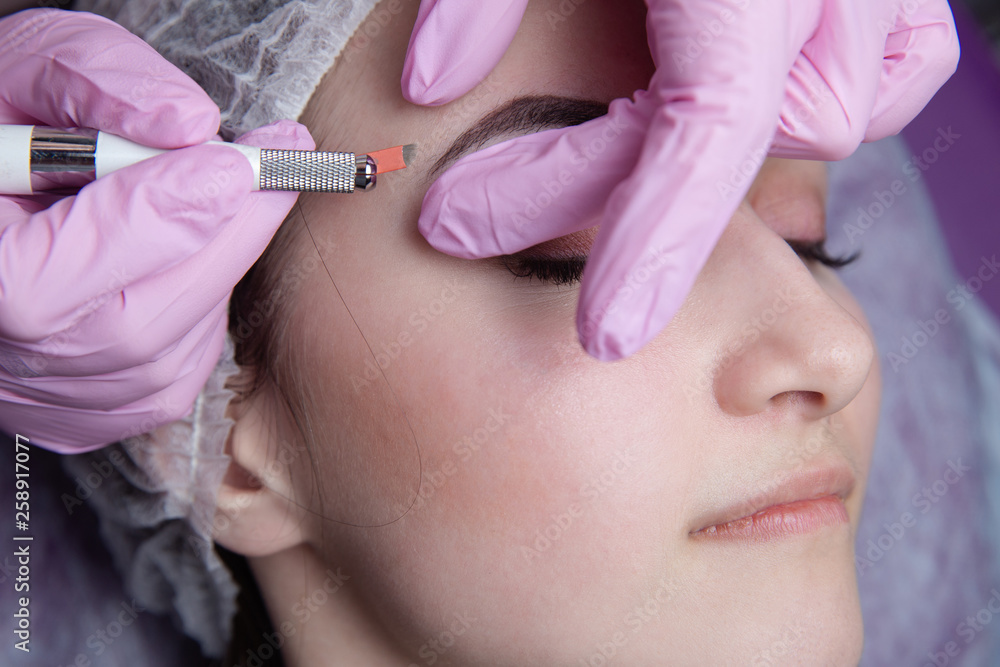 Microblading eyebrows workflow in a beauty salon Microblading eyebrows workflow in a beauty salon