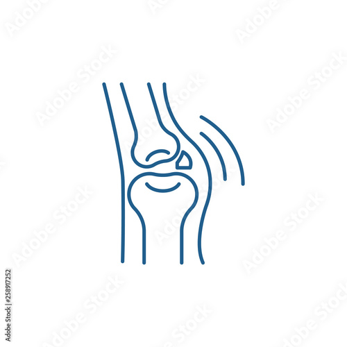 Joint disease line concept icon. Joint disease flat  vector website sign, outline symbol, illustration.