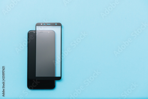 Slika na platnu Smart phone with tempered glass shield,film screen cover