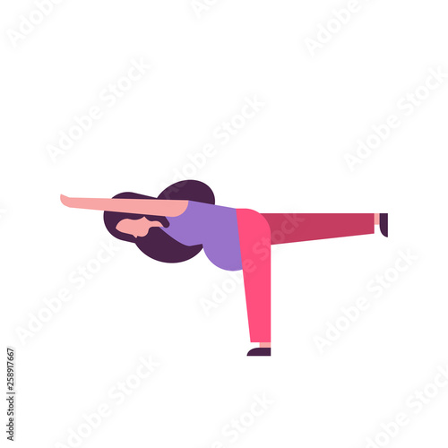 pregnant woman doing yoga exercises girl working out fitness pregnancy healthy lifestyle concept female cartoon character full length white background