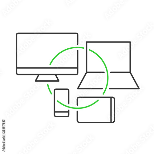 Cross platform devices concept illustration. Crossplatform development symbol.