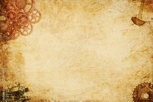 steampunk paper background photo