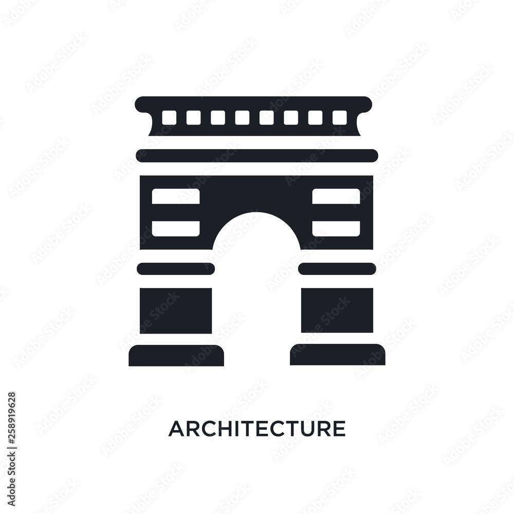 black architecture isolated vector icon. simple element illustration from architecture and travel concept vector icons. architecture editable black logo symbol design on white background. can be use black architecture isolated vector icon. simple element illustration from architecture and travel concept vector icons. architecture editable black logo symbol design on white background. can be use