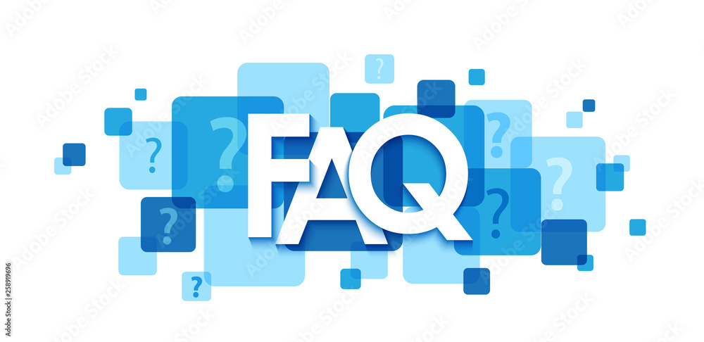 FAQ colorful typography banner - obrazy, fototapety, plakaty 