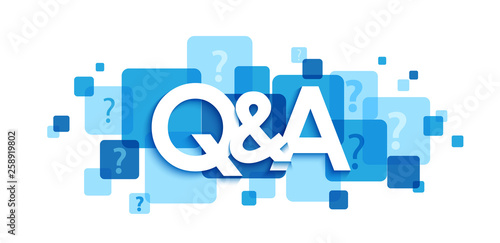 Q&A blue typography banner