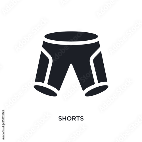 black shorts isolated vector icon. simple element illustration from football concept vector icons. shorts editable black logo symbol design on white background. can be use for web and mobile