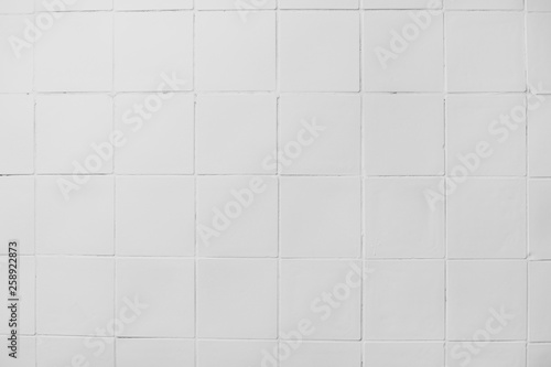 wall of old white tile curve