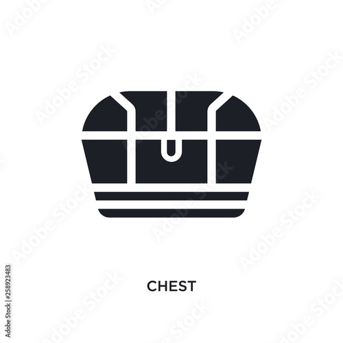 black chest isolated vector icon. simple element illustration from furniture concept vector icons. chest editable black logo symbol design on white background. can be use for web and mobile