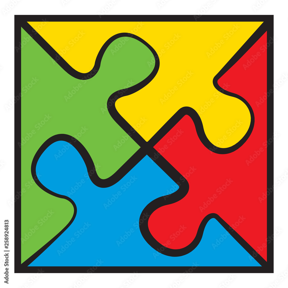 Four puzzles. Vector symbol