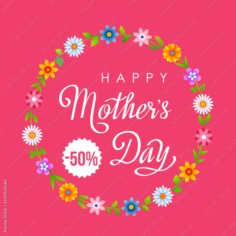 Bright spring poster sale gifts for mother's day. vector