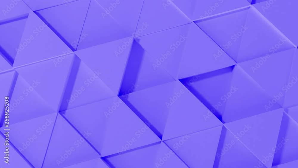 Abstract 3d geometric purple triangle wall animation. 4k computer rendering footage. loop. Abstract 3d geometric purple triangle wall animation. 4k computer rendering footage. loop.