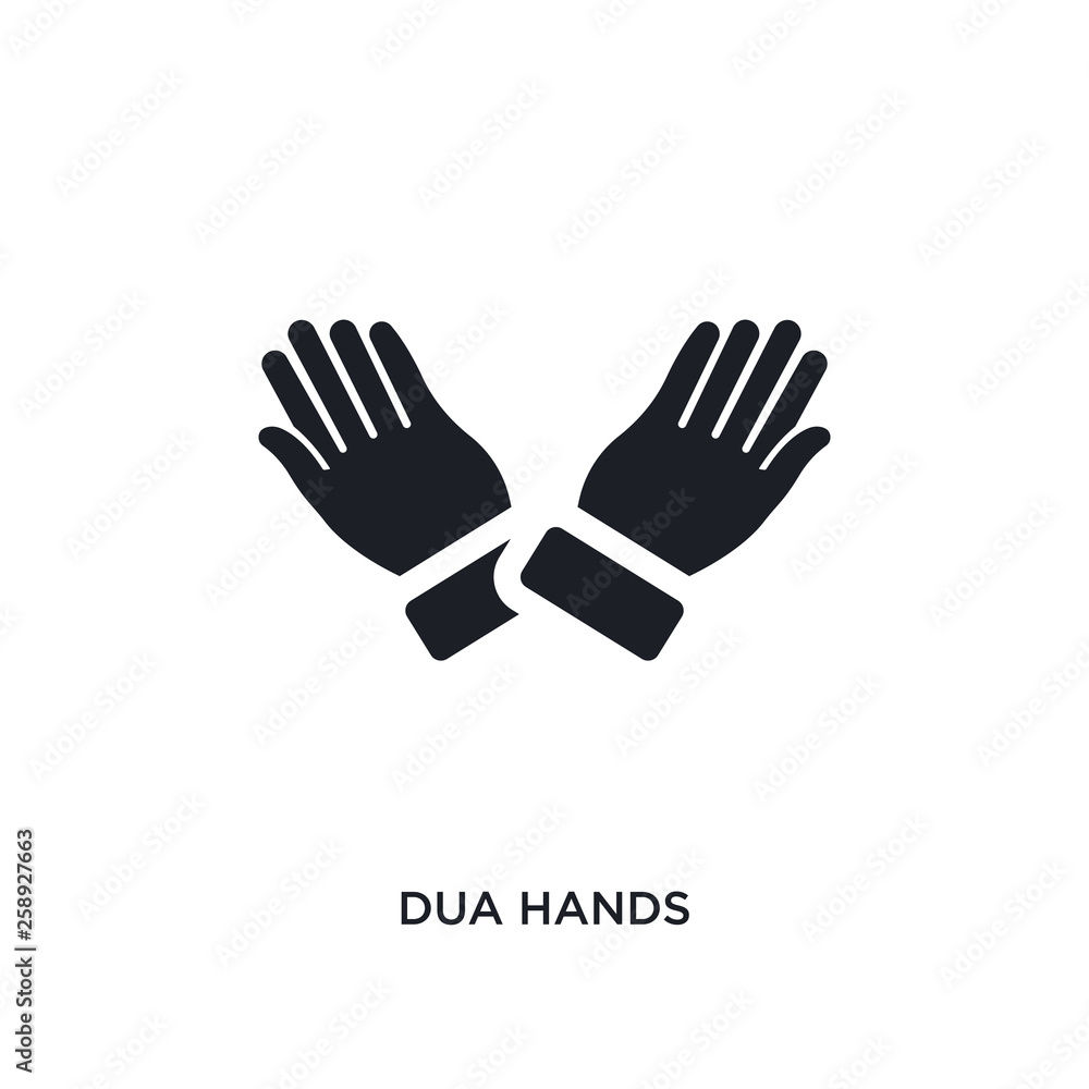 black dua hands isolated vector icon. simple element illustration from religion concept vector icons. dua hands editable logo symbol design on white background. can be use for web and mobile black dua hands isolated vector icon. simple element illustration from religion concept vector icons. dua hands editable logo symbol design on white background. can be use for web and mobile