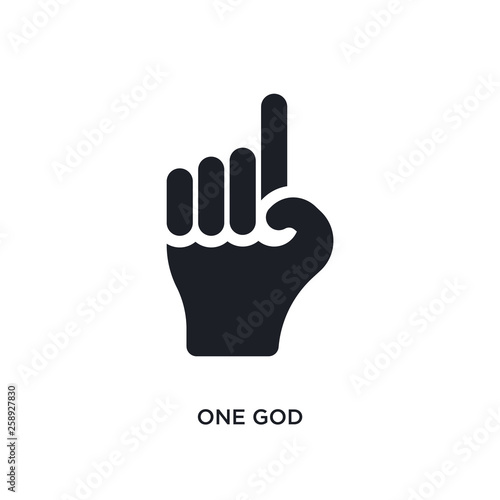 black one god isolated vector icon. simple element illustration from religion concept vector icons. one god editable logo symbol design on white background. can be use for web and mobile photo