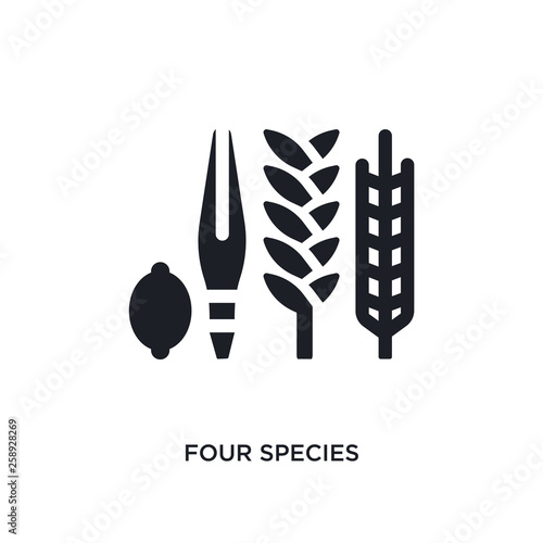 black four species isolated vector icon. simple element illustration from religion concept vector icons. four species editable logo symbol design on white background. can be use for web and mobile