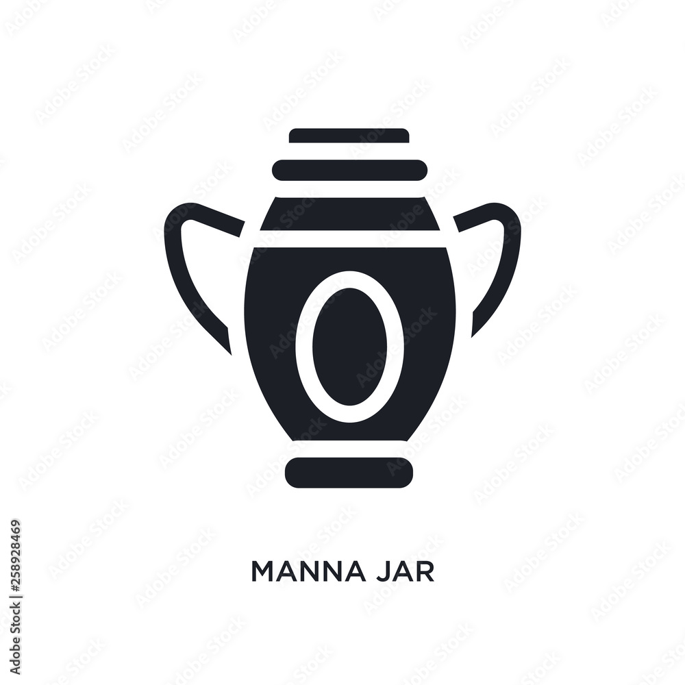 black manna jar isolated vector icon. simple element illustration from religion concept vector icons. manna jar editable logo symbol design on white background. can be use for web and mobile black manna jar isolated vector icon. simple element illustration from religion concept vector icons. manna jar editable logo symbol design on white background. can be use for web and mobile