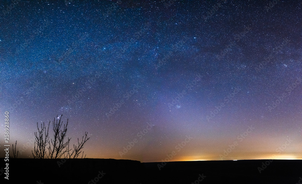 starry sky at night in the steppes of the Rostov region, Russia starry sky at night in the steppes of the Rostov region, Russia
