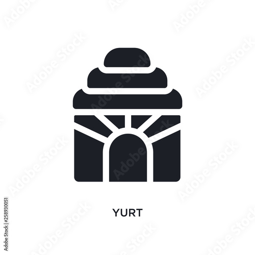 black yurt isolated vector icon. simple element illustration from sauna concept vector icons. yurt editable logo symbol design on white background. can be use for web and mobile