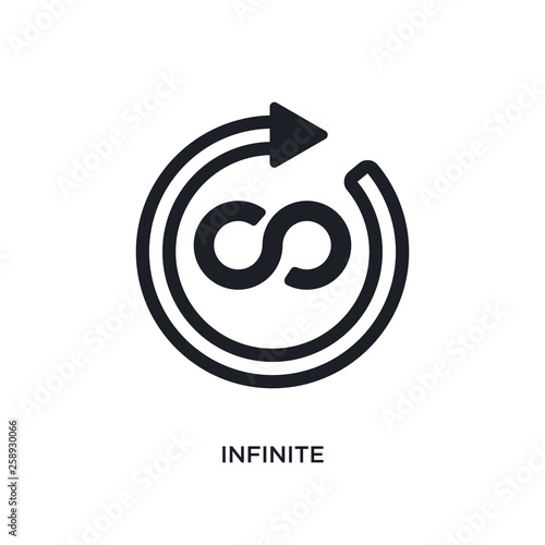 black infinite isolated vector icon. simple element illustration from time management concept vector icons. infinite editable logo symbol design on white background. can be use for web and mobile