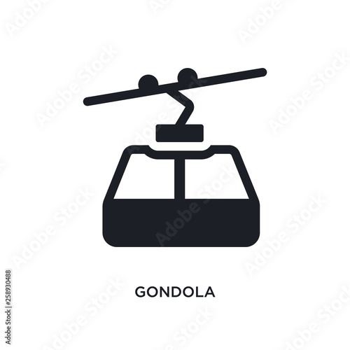 black gondola isolated vector icon. simple element illustration from transportation concept vector icons. gondola editable logo symbol design on white background. can be use for web and mobile