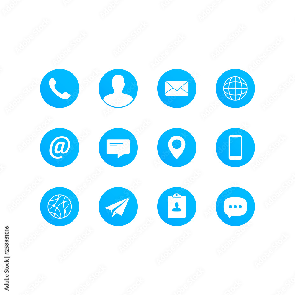 Contact Media Icon Set Contact Media Icon Set